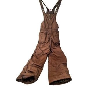 Protection‎ System Overall Snow Bibs Girls 16 Brown Ski Sled Play Inseam 25"